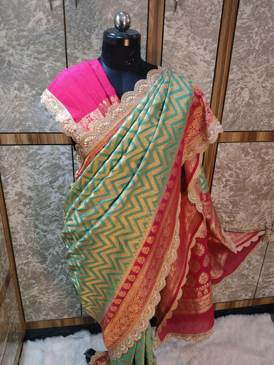 Banarasi Georgette Saree with Lace Border