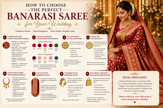 How to Choose the Perfect Banarasi Saree for Your Wedding