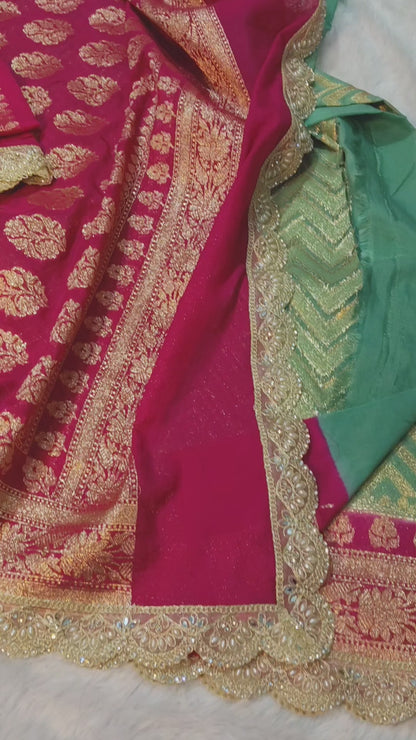 Banarasi Georgette Saree with Lace Border